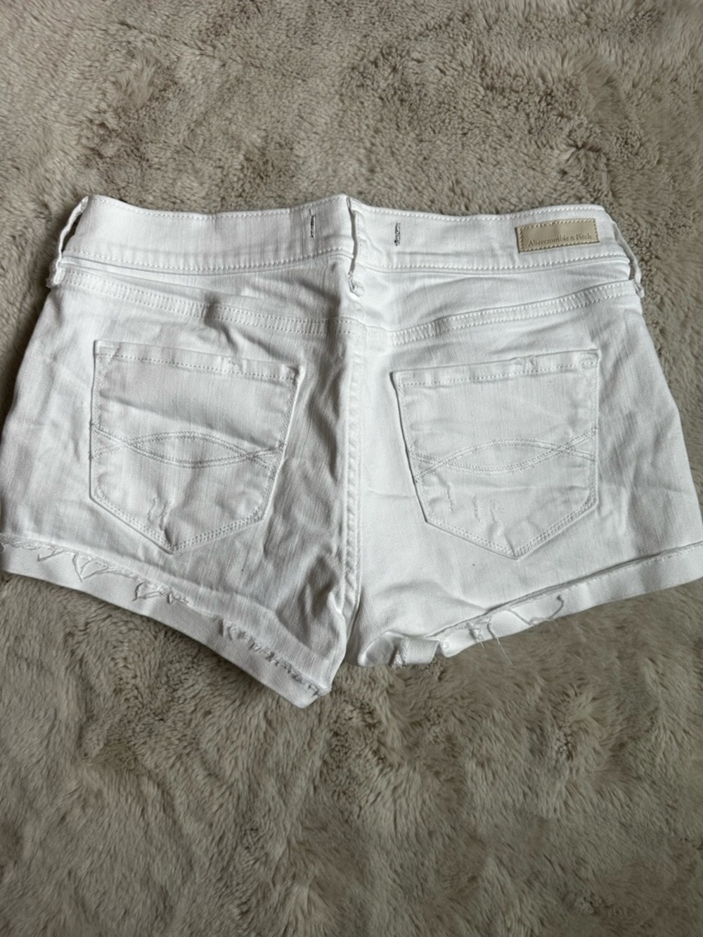 Abercrombie & Fitch White Denim Cutoff Shorts